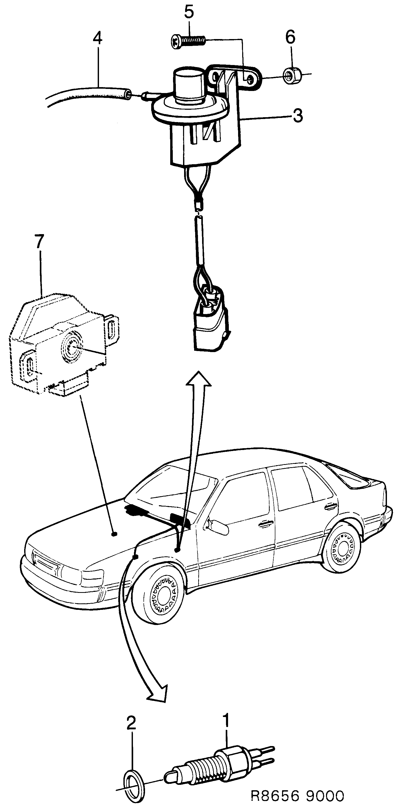 Saab 9000 Gear indicator diagram