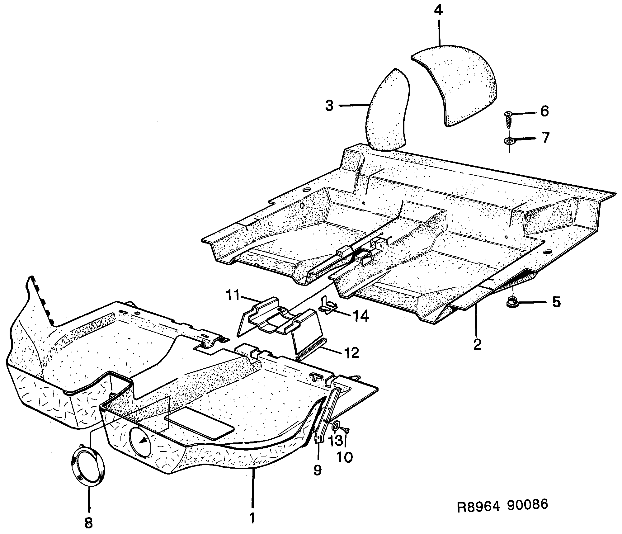 Saab 900 Carpets diagram