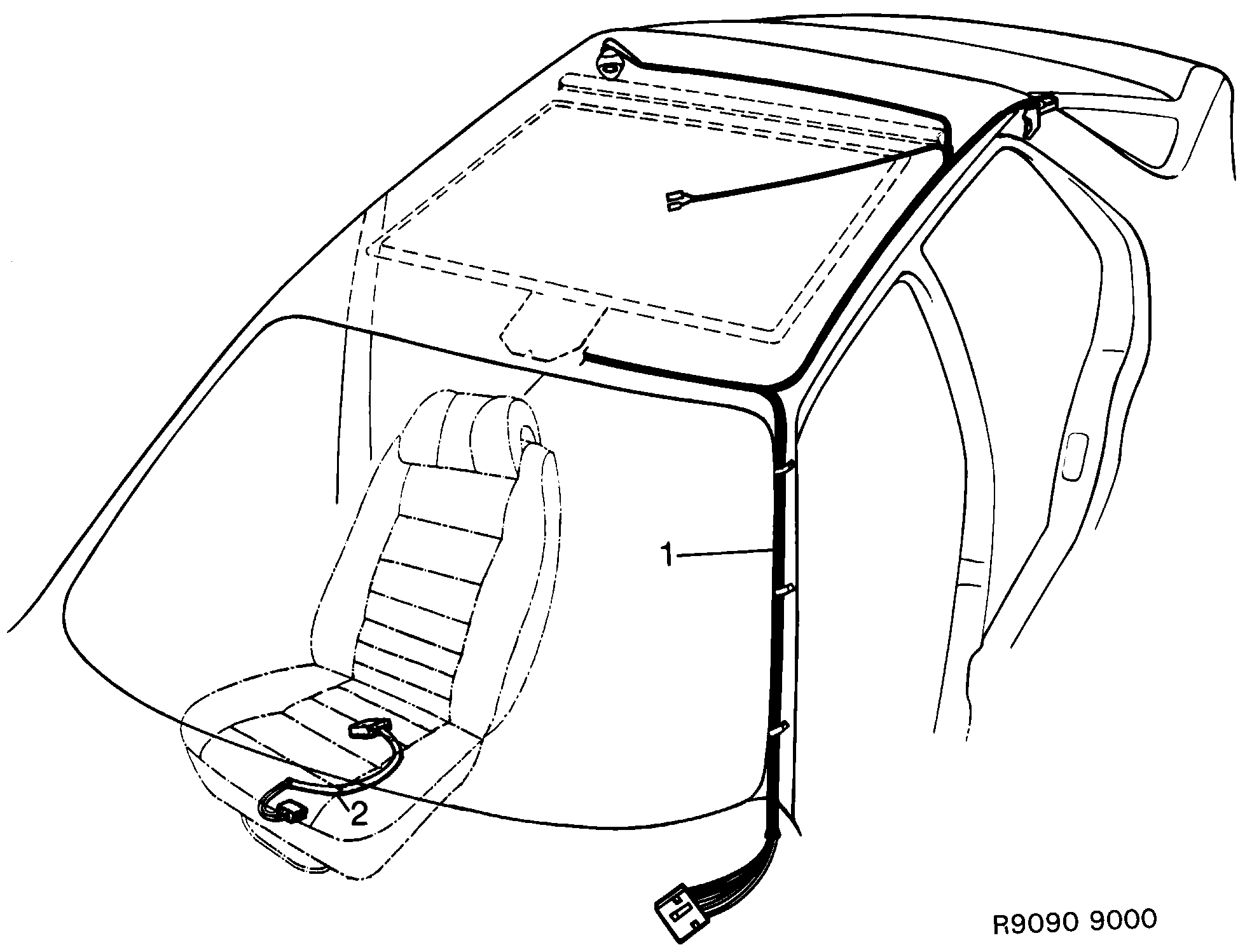 Saab 9000 Compartment diagram