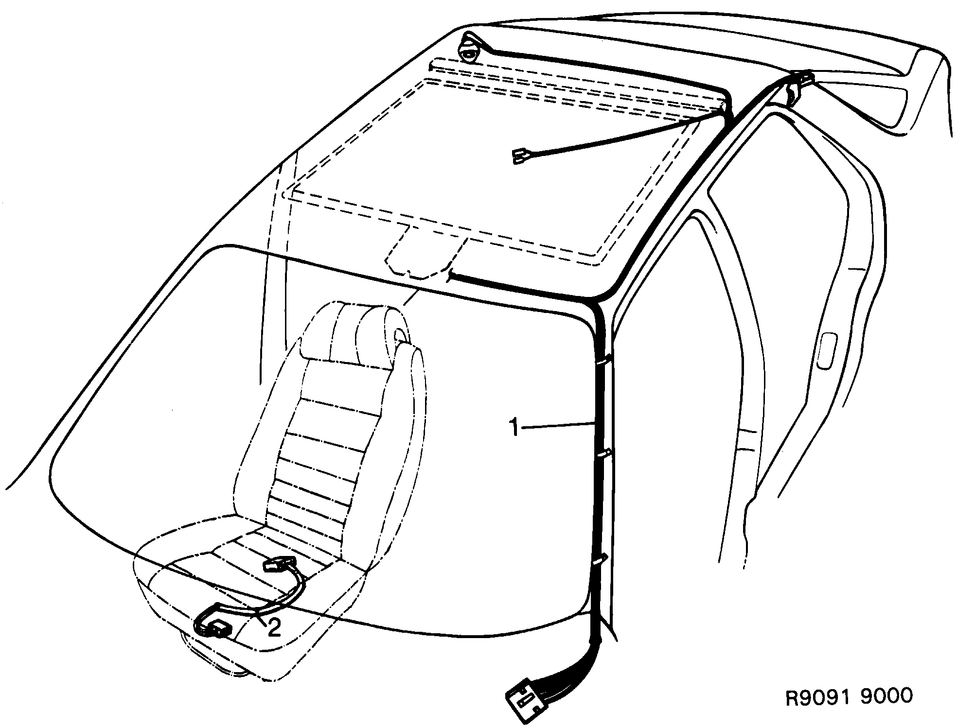 Saab 9000 Compartment diagram