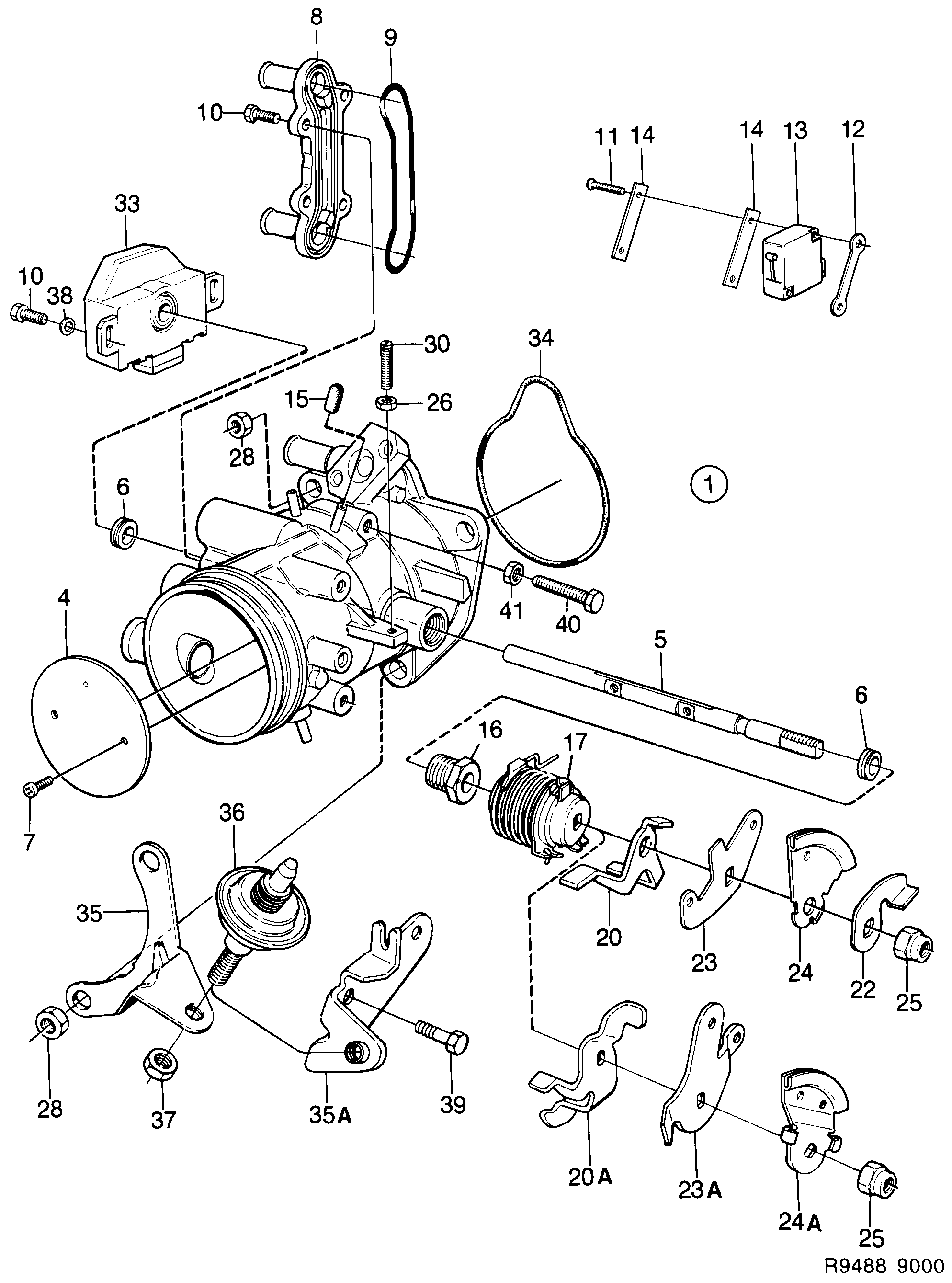 Saab 9000 Throttle housing diagram