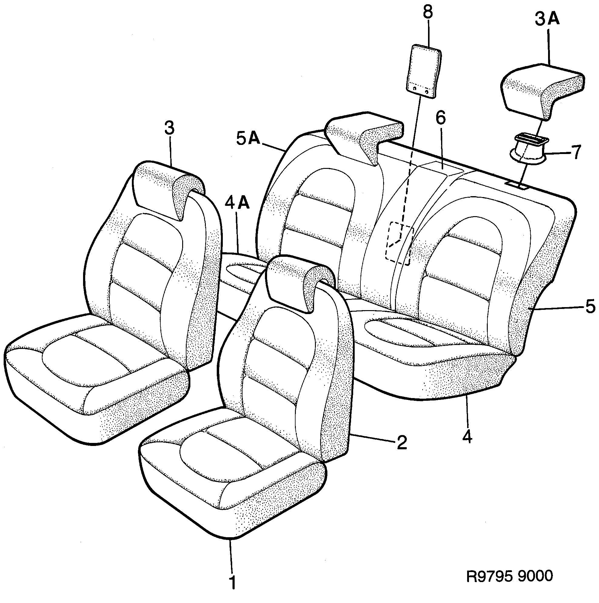 Saab 9000 Covers Contour design diagram