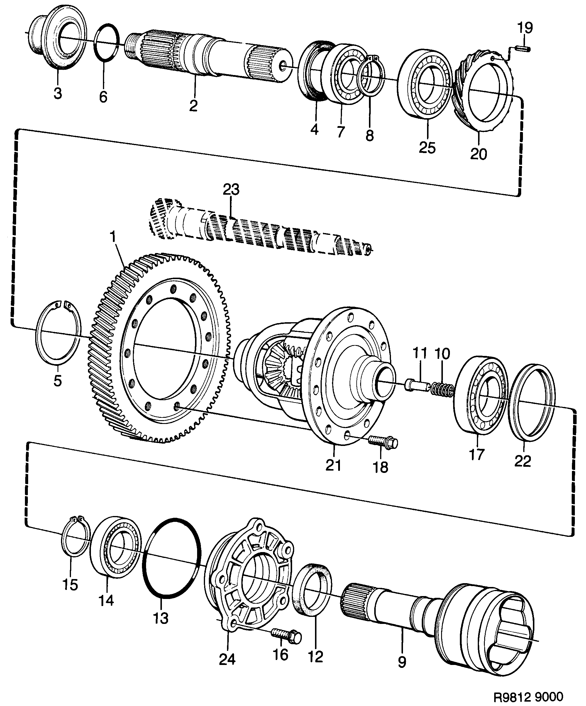 Saab 9000 Differential diagram